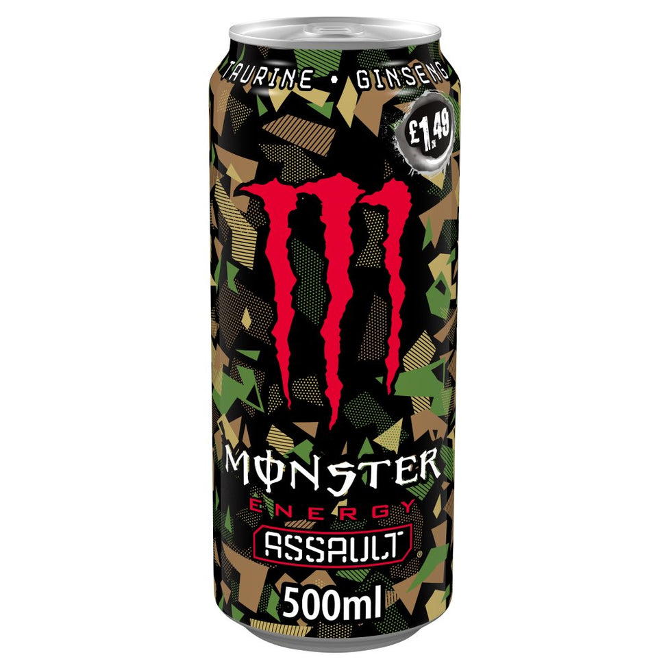Monster Assault Energy Drink 500ml [PM £1.49 ], Case of 12 Monster