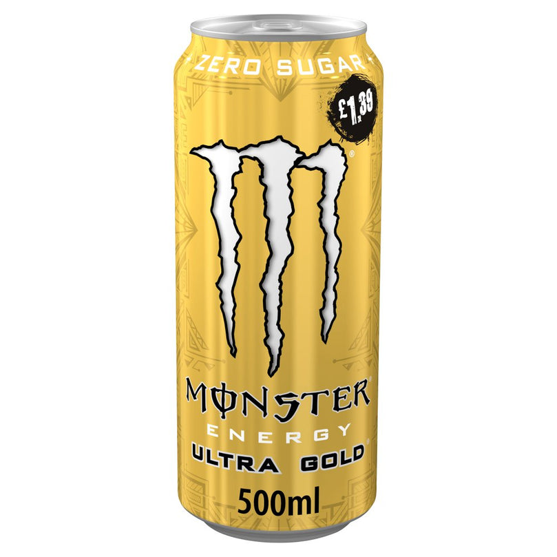 Monster Ultra Gold Energy Drink 500ml [PM £1.39 ], Case of 12 Monster