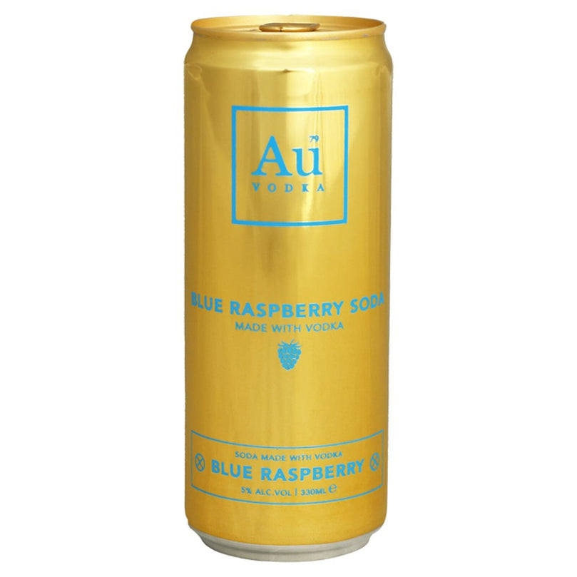 Au Vodka Blue Raspberry Soda Made with Vodka 330ml, Case of 12 (Save £5.00) Au Vodka