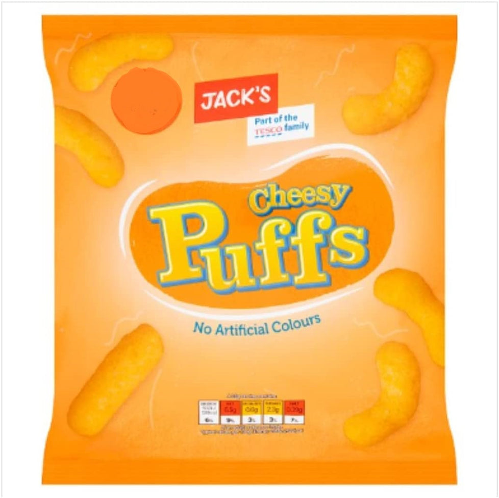 Jack's Cheesy Puffs 70g [PM 75p 2 for £1.25 ], Case of 16 Jack's