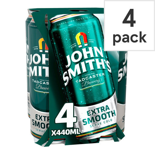 John Smith's Extra Smooth Ale 4 x 440ml Cans, Case of 6 John Smith's