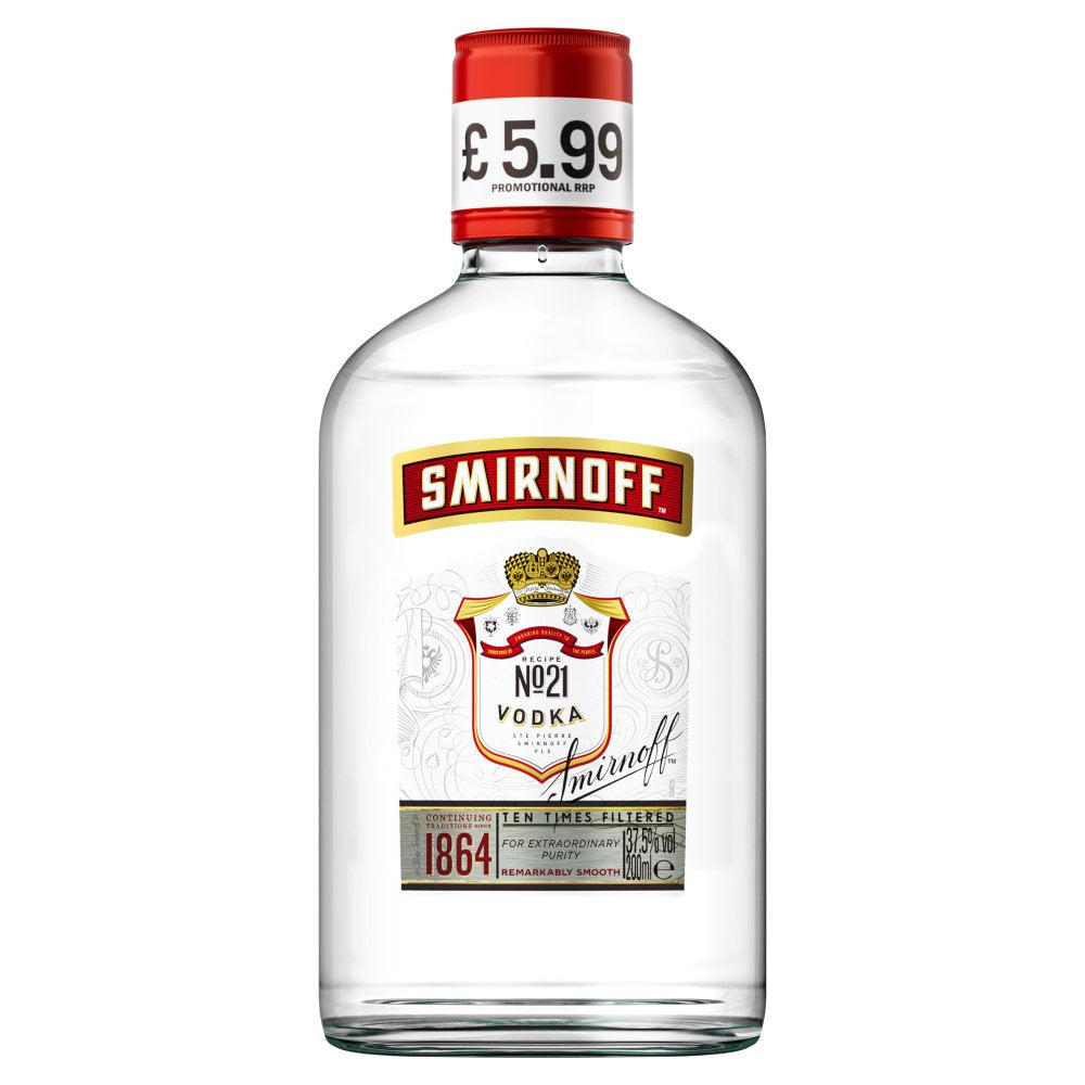 Smirnoff No. 21 Vodka 20cL PMP £5.99, Case of 48 Smirnoff