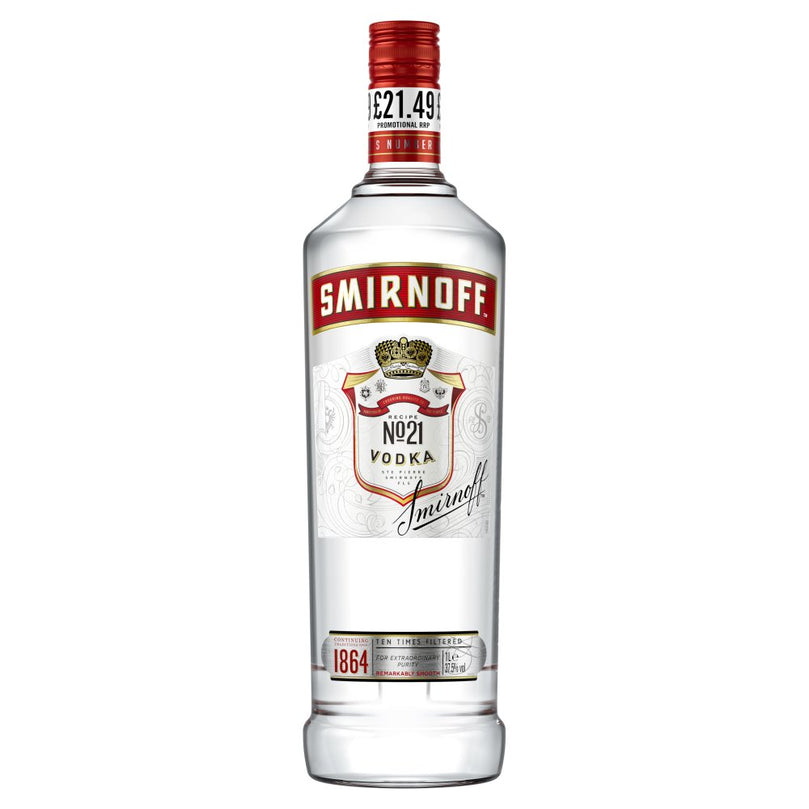 Smirnoff No. 21 Vodka 1L PMP £21.49, Case of 6 Smirnoff
