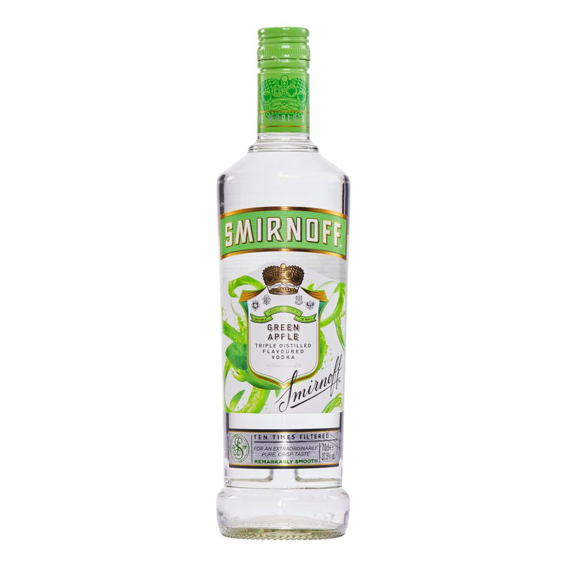 Smirnoff Green Apple Flavoured Vodka 70cl, case of 6 Smirnoff