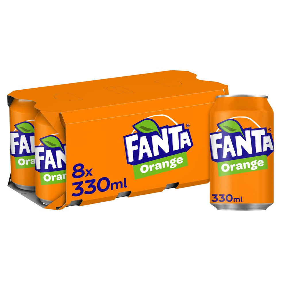 Fanta Orange 8 x 330ml, Case of 3 Fanta