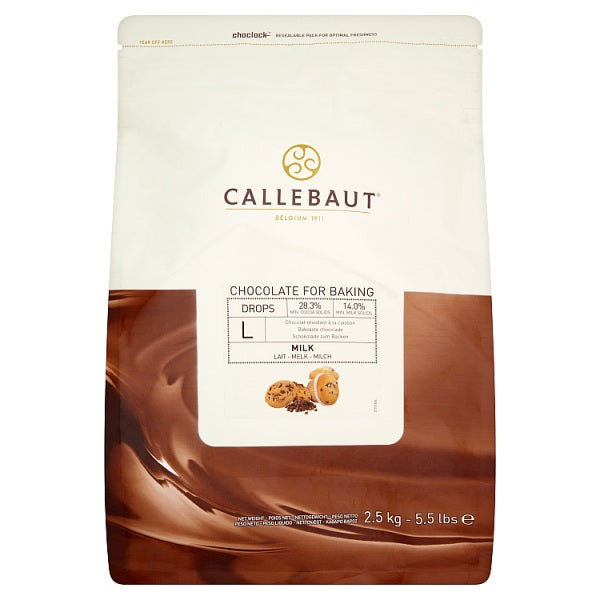 Callebaut Chocolate Drops for Baking Milk 2.5kg Callebaut