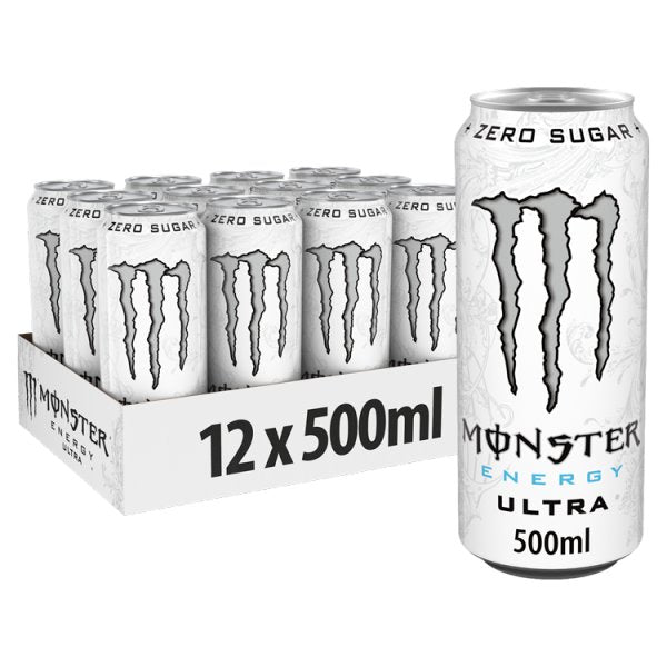 Monster Ultra Energy Drink 12 x 500ml, Case of 12 Monster