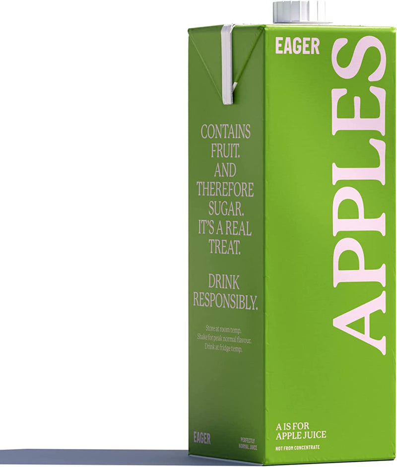 Eager Cloudy Pressed Apple Juice 1 Litre, Case of 8 Eager