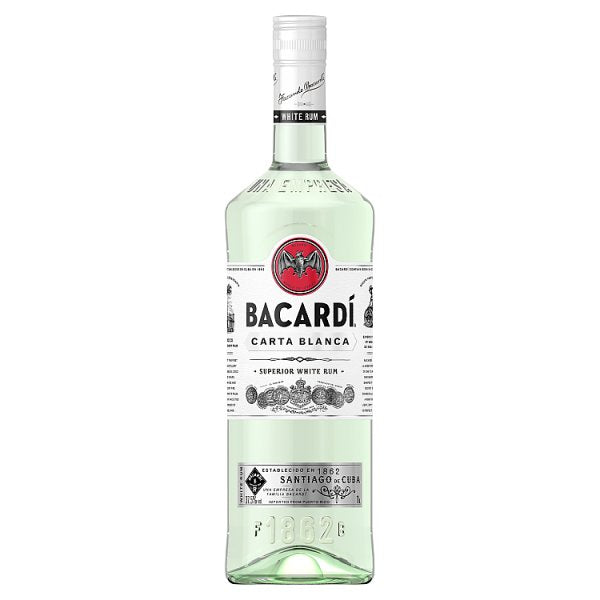 Bacardi Carta Blanca Rum 1L, Case of 6 Bacardi