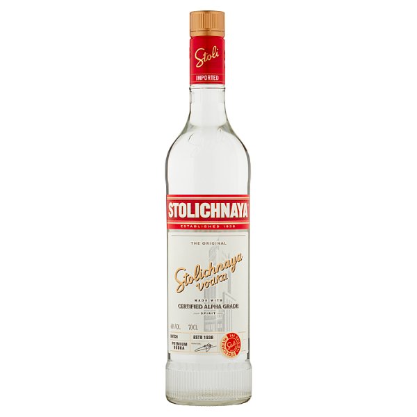 Stolichnaya The Original Premium Vodka 70cl, Case of 6 British Hypermarket-uk Stolichnaya