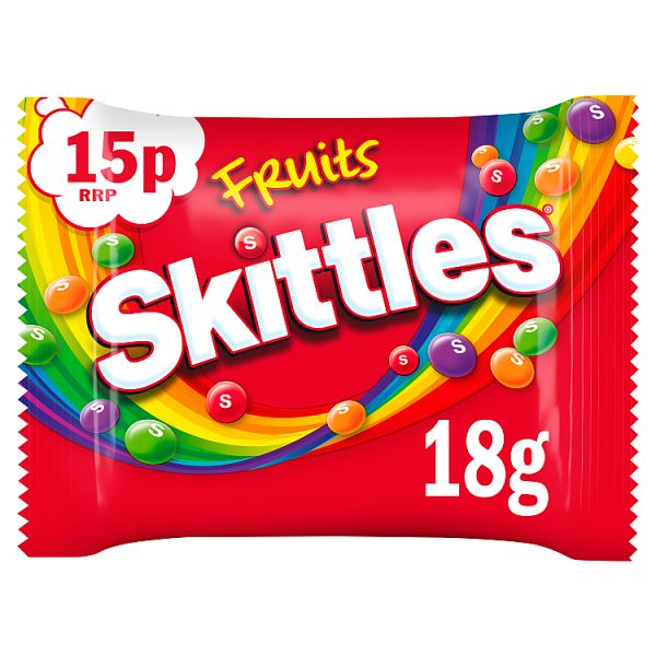 Skittles Fruits Sweets Bag 18g, Case of 72 British Hypermarket-uk Skittles