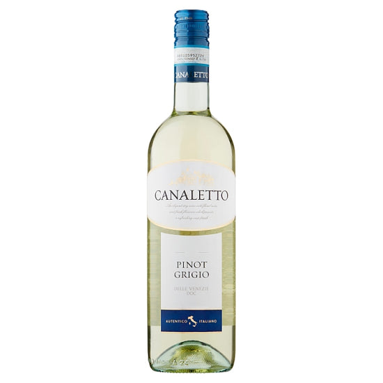 Canaletto Pinot Grigio white wine, 6 x 75cl bottles, crisp and refreshing Italian wine with fruity notes and a clean finish.