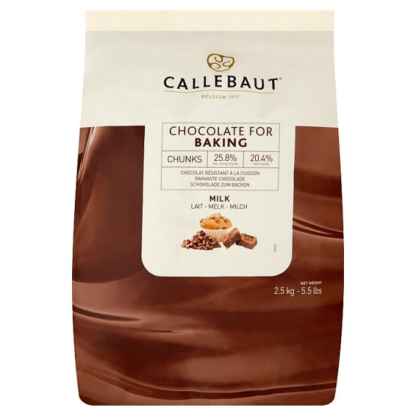 Callebaut Milk Chocolate Baking Chunks 2.5kg, Case of 4 British Hypermarket-uk Callebaut