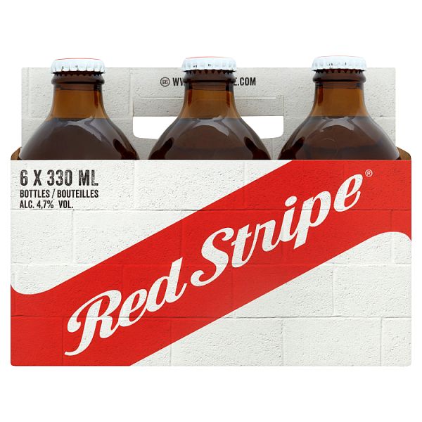 Red Stripe Jamaican Lager Beer 24 x 330ml Bottles, Red Stripe