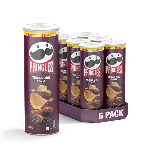 Pringles Texas BBQ Sauce Crisps 165g [PM £2.49 ], Case of 6 Pringles