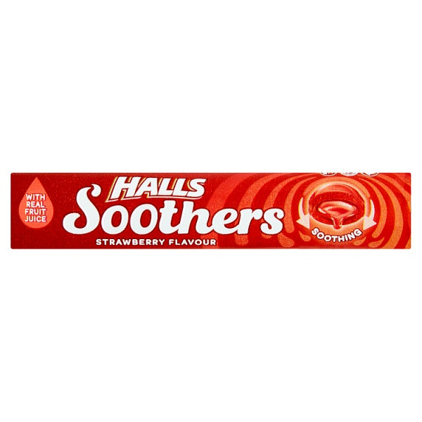 Halls Soothers Strawberry Juice Sweets 45g, Case of 20 British Hypermarket-uk Halls