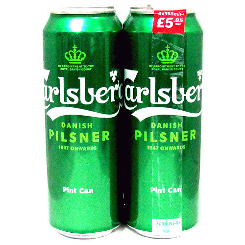 Carlsberg Pilsner Lager Beer 4 x 568ml PM £5.85 Cans, case of 6 Carlsberg