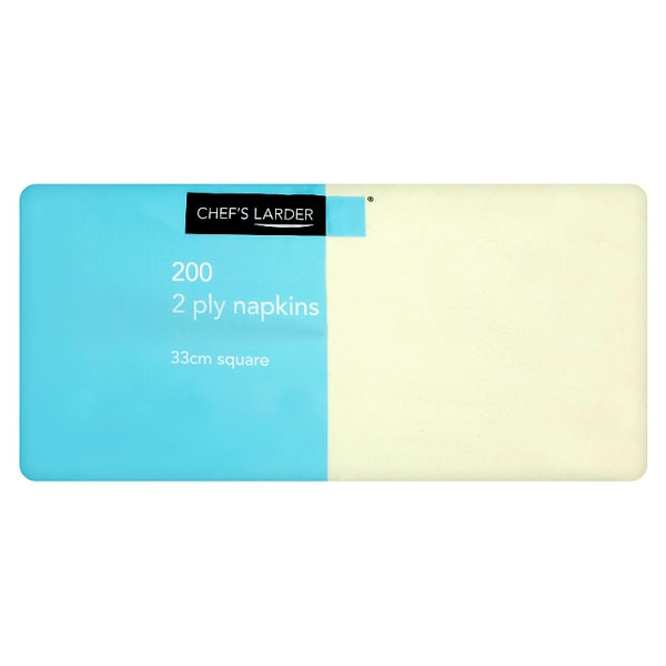 Chef's Larder 200 2 Ply Cream Napkins 33cm Square, Case of 10 Chef's Larder