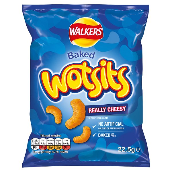 Walkers Wotsits Really Cheesy Snacks 22.5g, Case of 32 Wotsits