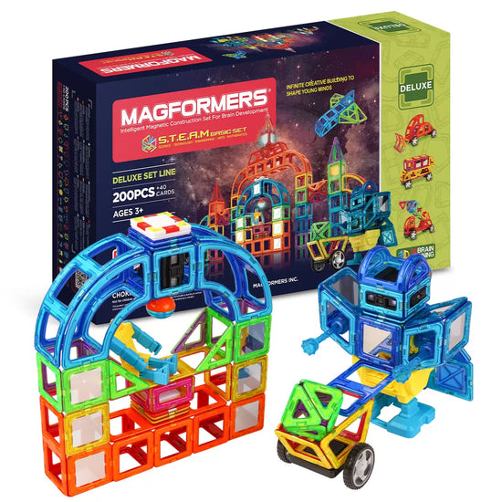 Magformers STEAM Basic 200 piece Magnetic Construction Set - Model 710008 (3+ Years) Magformers