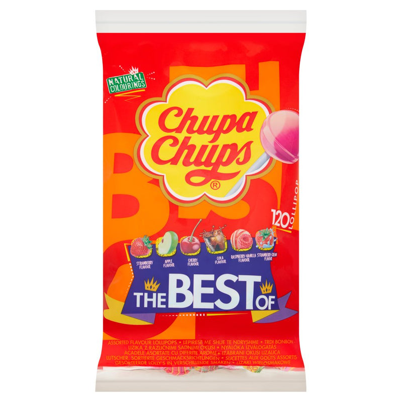 Chupa Chups The Best of 120 Assorted Flavour Lollipops 1440g Chupa Chups