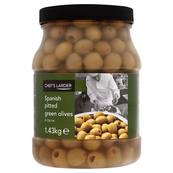 Chef's Larder Spanish Pitted Green Olives in Brine 1.43kg Chef's Larder