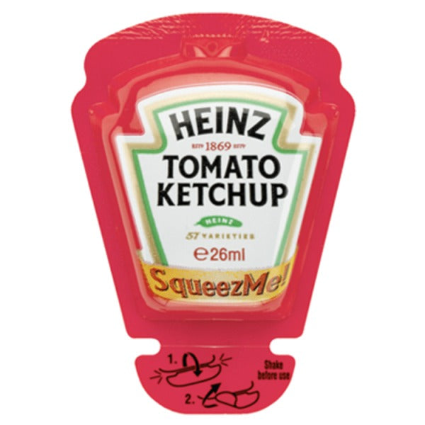 Heinz SqueezMe Tomato Ketchup 26ml, Case of 70 Heinz