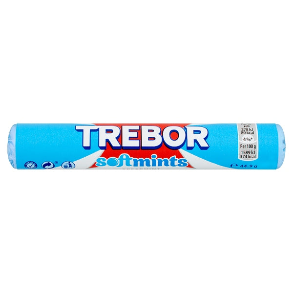 Trebor Softmints Spearmint Mints Roll 44.9g, Case of 40 British Hypermarket-uk Trebor