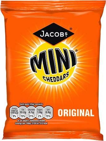 Jacob's Baked Mini Cheddars Original 35g, Case of 44 Jacob's