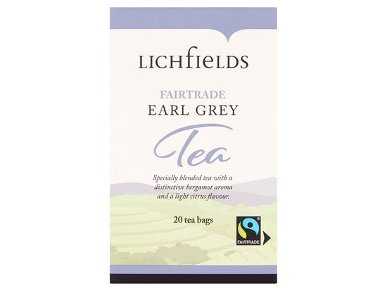 Lichfields Fairtrade Earl Grey 20 Tea Bags 40g [Envelope ] Lichfields