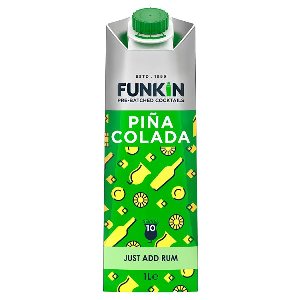 Funkin Pre-Batched Cocktails Piña Colada 1L, Case of 6 Funkin