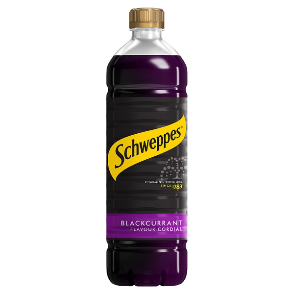 Schweppes Blackcurrant Flavour Cordial 1L, Case of 12 Schweppes
