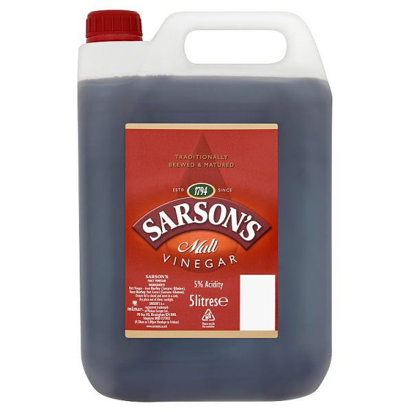 Sarson's Malt Vinegar 5 Litres, Case of 2 British Hypermarket-uk Sarson's