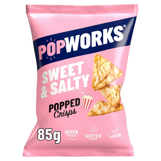 Popworks Popped Crisps Sweet & Salty 85g , Case of 12 Popworks