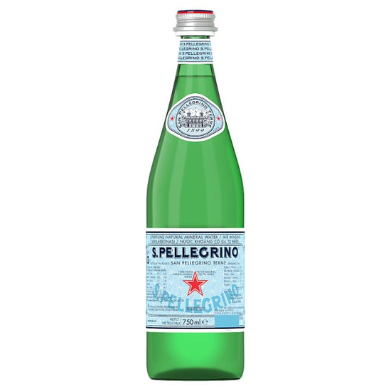 San Pellegrino Sparkling Natural Mineral Water Glass 750ml, Case of 12 San Pellegrino