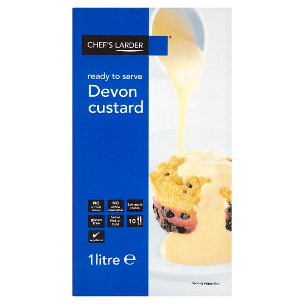 Chef's Larder Ready to Serve Devon Custard 1 Litre, Case of 12 (Save £6.00) Chef's Larder
