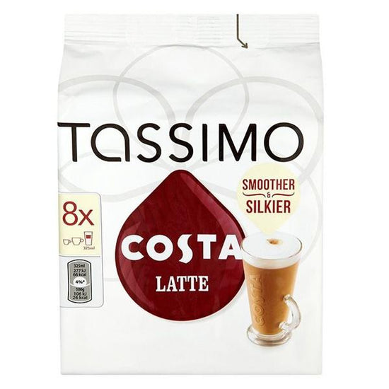 Tassimo Costa Latte Coffee Pods x8, Case of 5 Tassimo