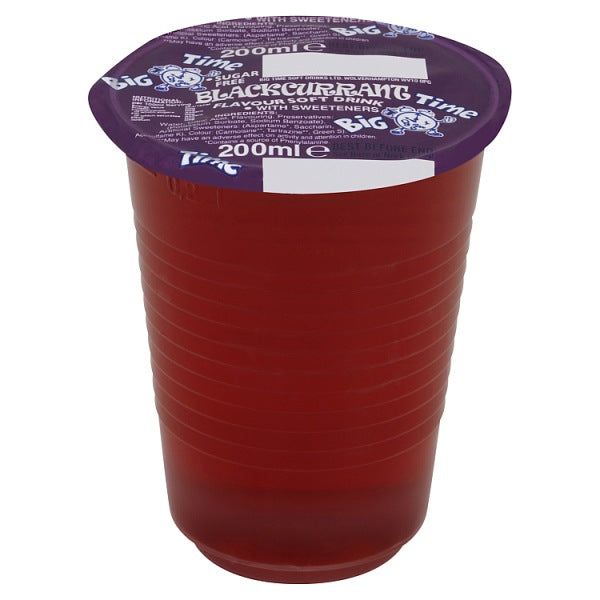 Big Time Blackcurrant Flavour Soft Drink with Sweeteners 200ml, Case of 24 Big Time