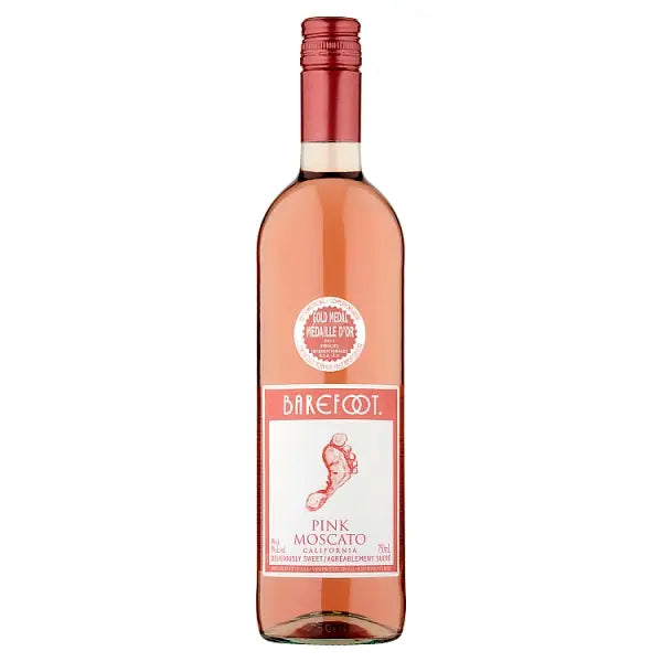 Barefoot Pink Moscato Rosé Wine 750ml, Case of 6 (Save £3.00) (Offer until 16/07/2024) Barefoot