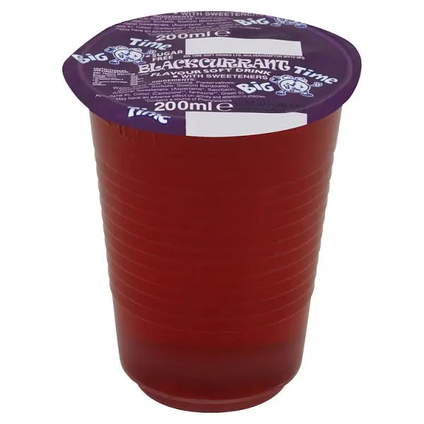 Big Time Blackcurrant Flavour Soft Drink with Sweeteners 200ml, Case of 24 Big Time