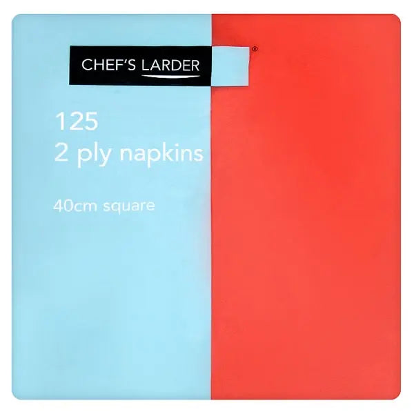 Chef's Larder 125 2 Ply Red Napkins 40cm Square, Case of 10 Chef's Larder