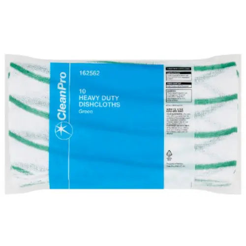 Clean Pro 10 Heavy Duty Dishcloths Green, Case of 28 CleanPro