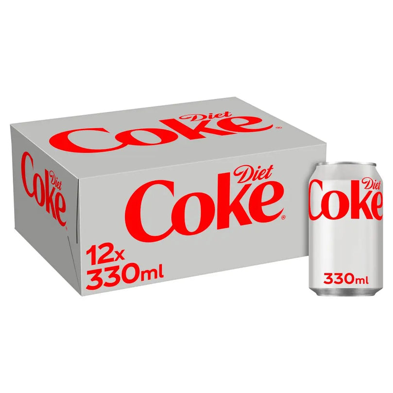 Diet Coke 12 x 330ml Cans, Case of 2 Diet Coke