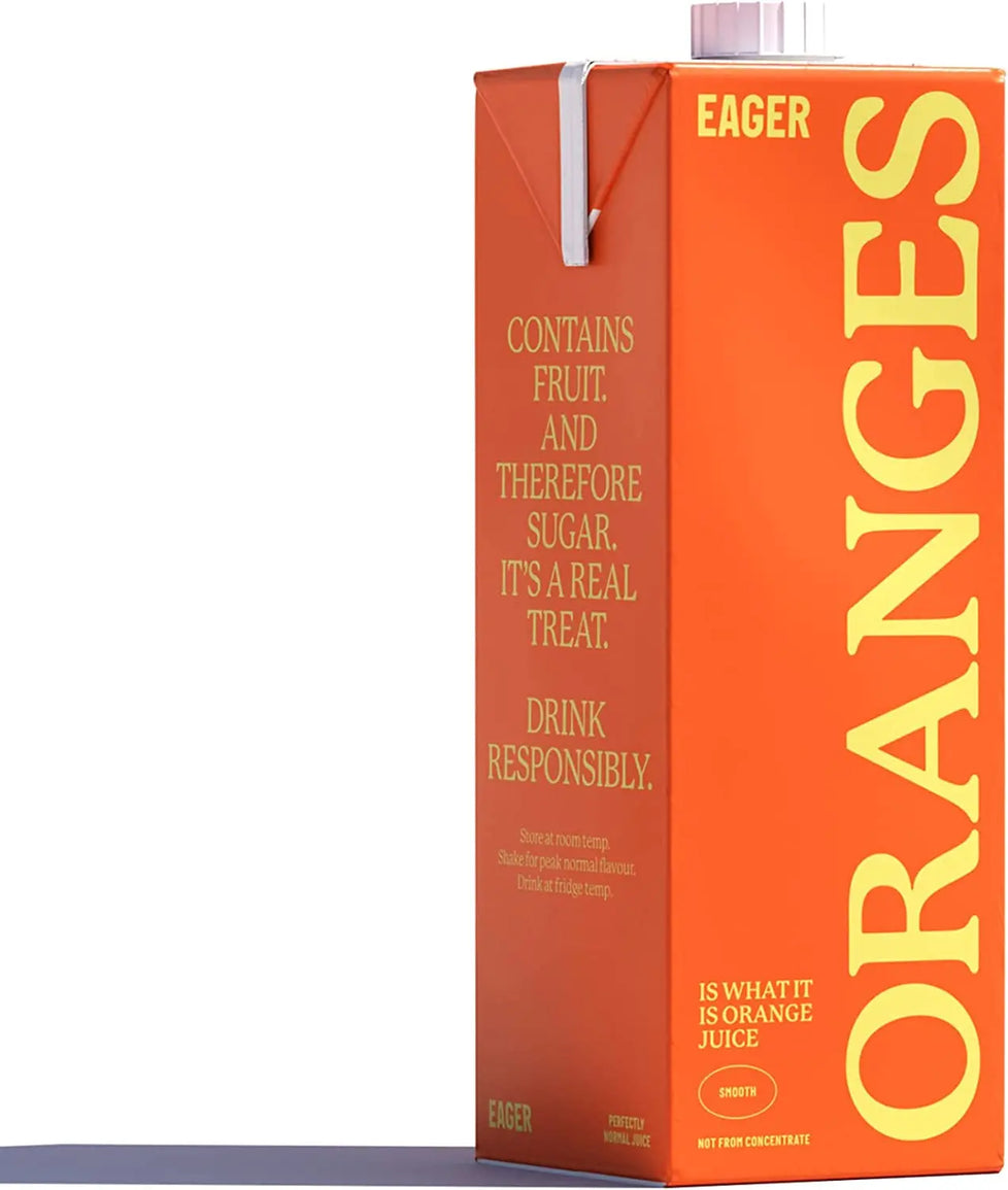Eager Smooth Orange Juice 1L, Case of 8 Eager