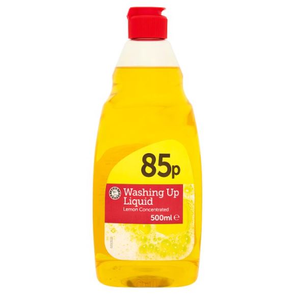 Euro Shopper Washing Up Liquid Lemon Concentrated 500ml [PM 0.85p], Case of 8 Euro Shopper