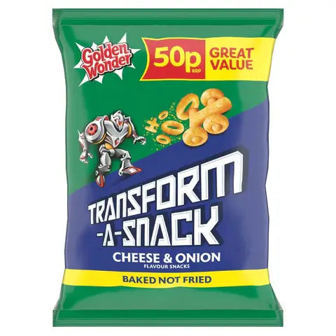 Golden Wonder Transform-A-Snack Cheese & Onion Flavour Snacks 27g [PM 50p], Case of 30 Golden Wonder