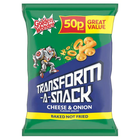 Golden Wonder Transform-A-Snack Cheese & Onion Flavour Snacks 27g [PM 50p], Case of 30 Golden Wonder