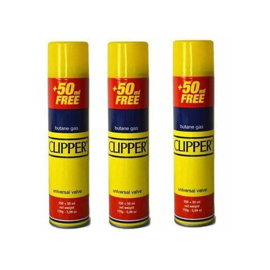 Clipper 300ml Butane Gas With Adapter Cap -Full pack Clipper