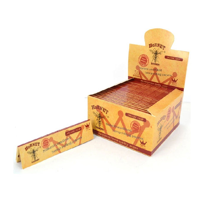50 Hornet Brown King Size Organic Rolling Papers Hornet