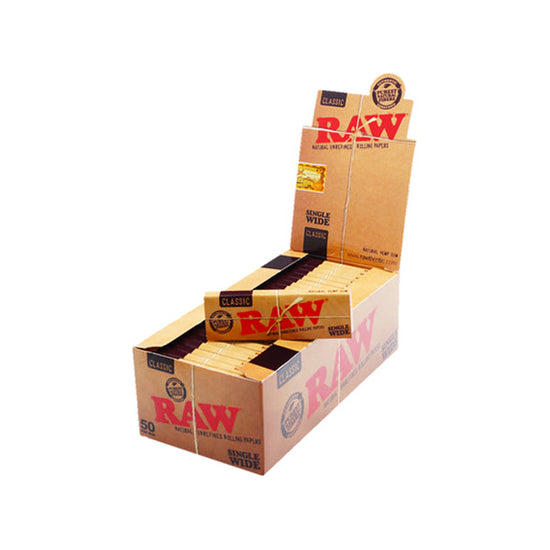 50 Raw Classic Wide Rolling Papers Raw